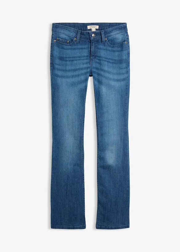 Jeans bootcut elasticizzati, vita media, bonprix