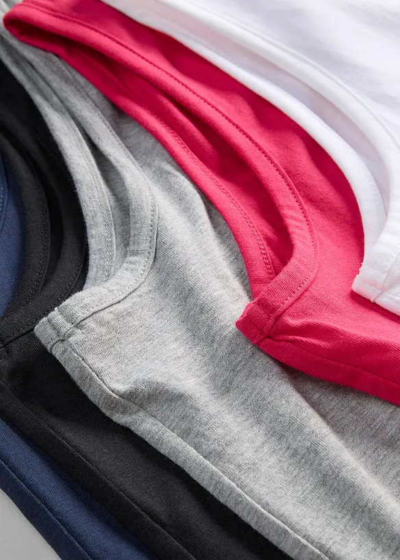 Top lungo in puro cotone (pacco da 5), bonprix