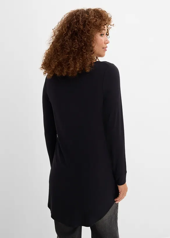 Maglia lunga a maniche  lunghe con viscosa, bonprix