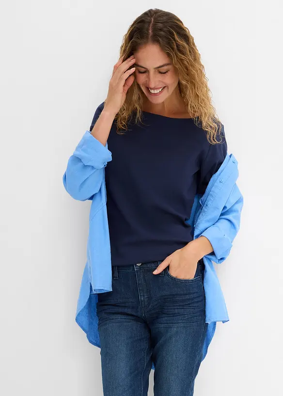 Maglia a maniche lunghe in puro cotone biologico, bonprix