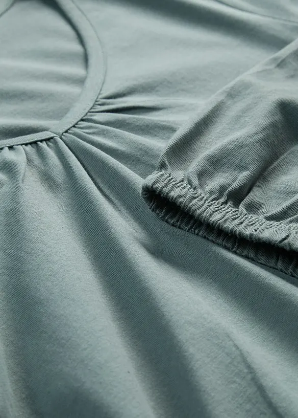 Maglia a maniche lunghe in puro cotone con elastico, bonprix