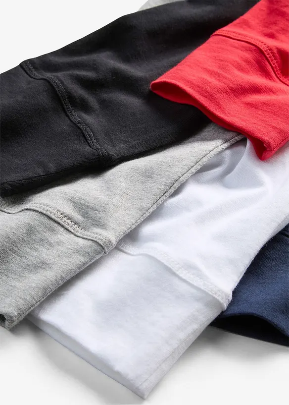 Maglia lunga con scollo rotondo e maniche lunghe  (pacco da 5), bonprix