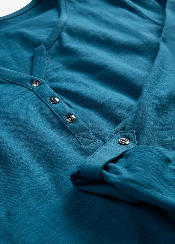 Maglia con bottoncini in puro cotone biologico, bonprix