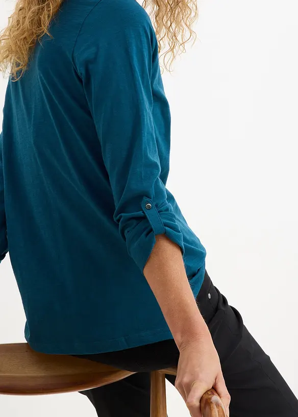 Maglia con bottoncini in puro cotone biologico, bonprix