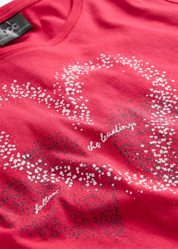 T-shirt in cotone biologico con cuore, bonprix