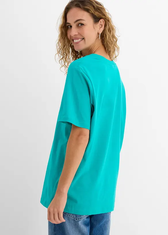 Maglia lunga e larga con scollo a V e maniche corte (pacco da 5), bonprix