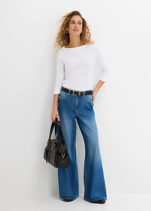 Maglia a maniche lunghe in puro cotone biologico, bonprix