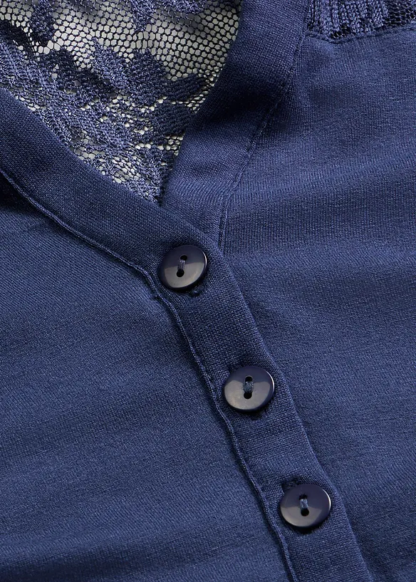 Maglia serafino in misto viscosa, bonprix