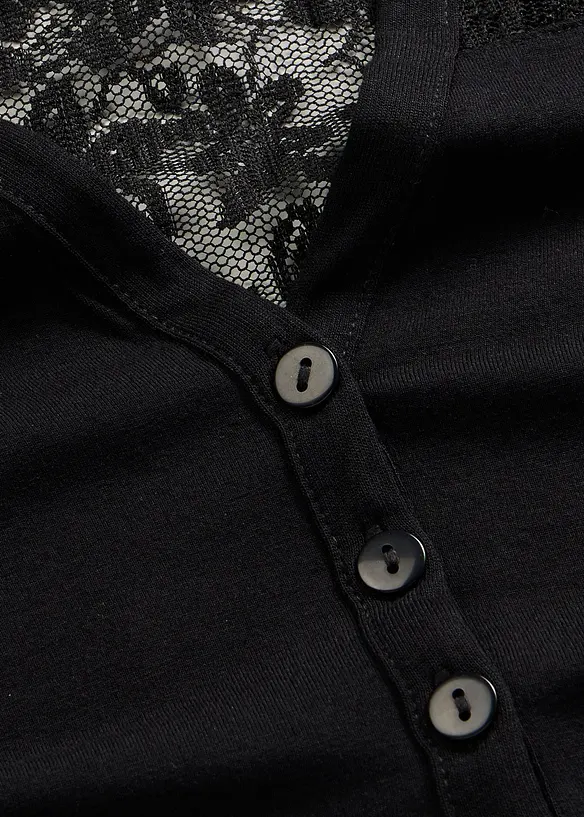 Maglia serafino in misto viscosa, bonprix