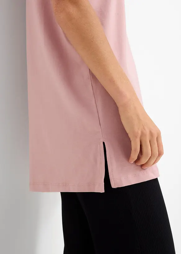 T-shirt lunga con scollo a V (pacco da 2), bonprix