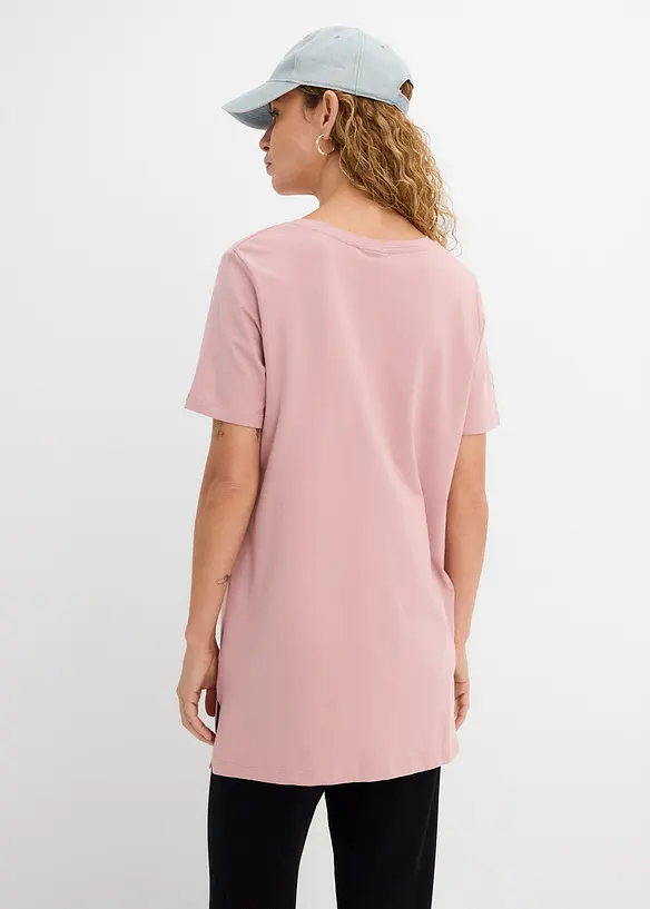 T-shirt lunga con scollo a V (pacco da 2), bonprix