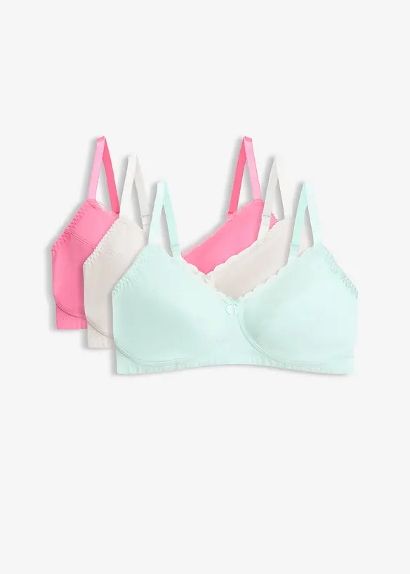 Reggiseno senza ferretto  con cotone (pacco da 3), bonprix