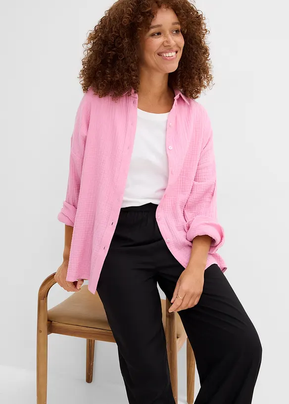 Pantaloni in viscosa con elastico in vita, bonprix