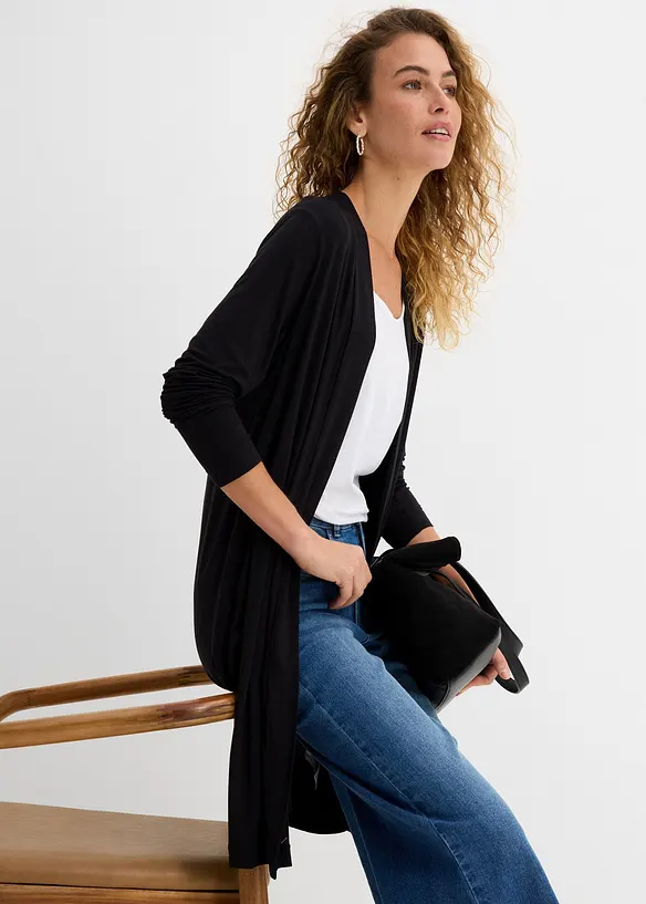 Cardigan lungo in morbido misto viscosa, bonprix