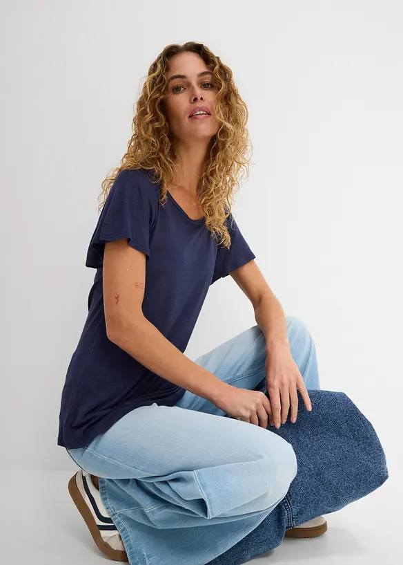 Maglia in filato fiammato con maniche ad aletta, bonprix