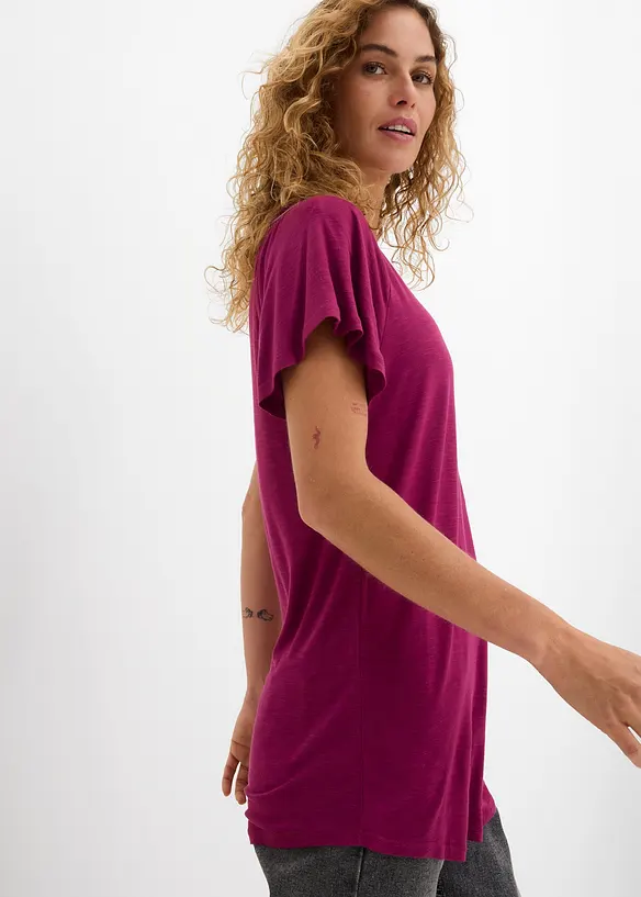 Maglia in filato fiammato con maniche ad aletta, bonprix