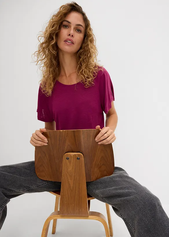 Maglia in filato fiammato con maniche ad aletta, bonprix