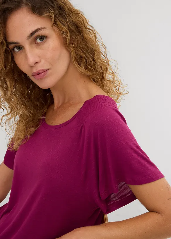 Maglia in filato fiammato con maniche ad aletta, bonprix
