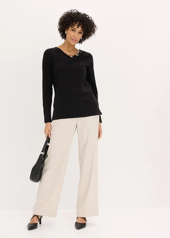 Maglia a maniche lunghe con occhielli, bonprix