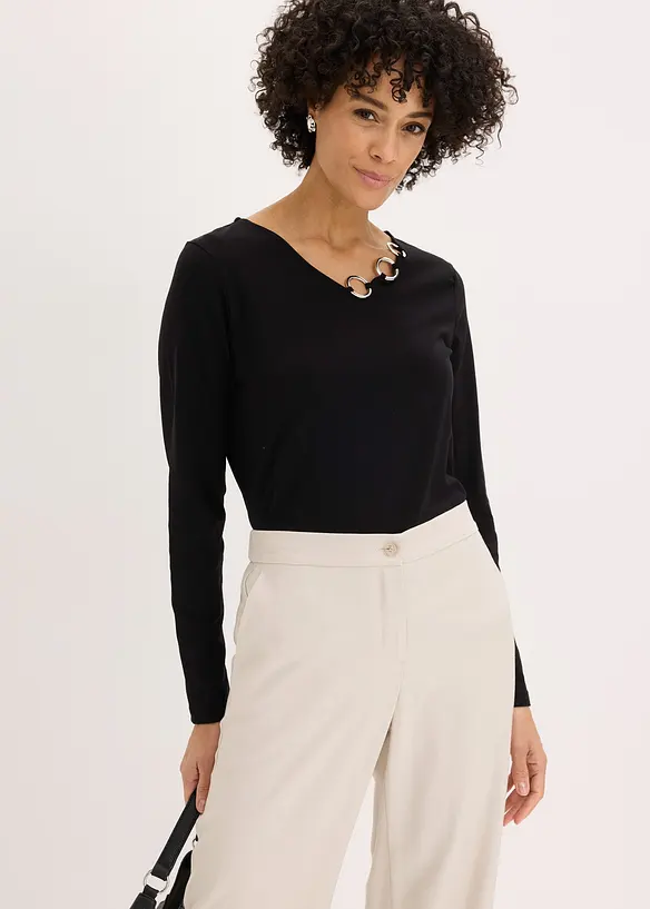 Maglia a maniche lunghe con occhielli, bonprix