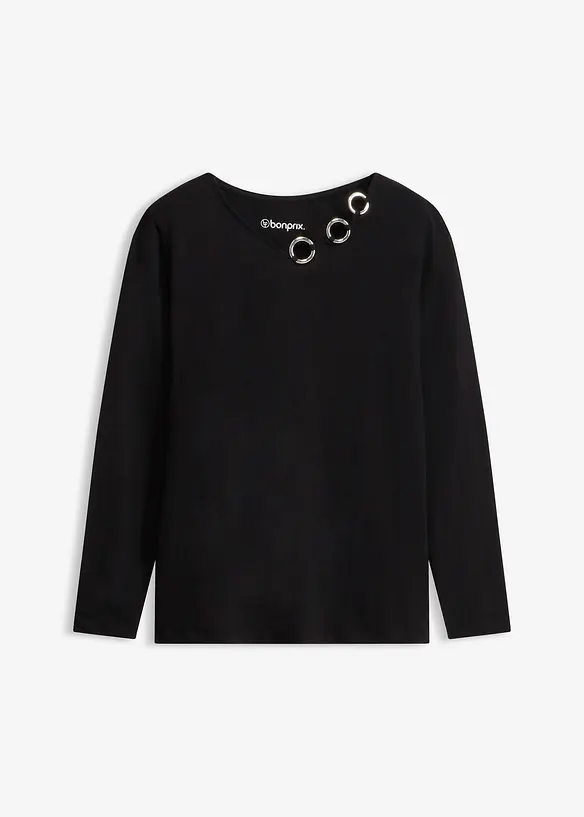 Maglia a maniche lunghe con occhielli, bonprix