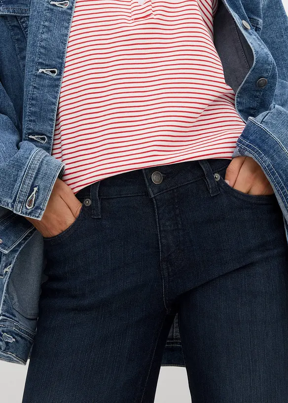 Jeans bootcut elasticizzati, vita media, bonprix
