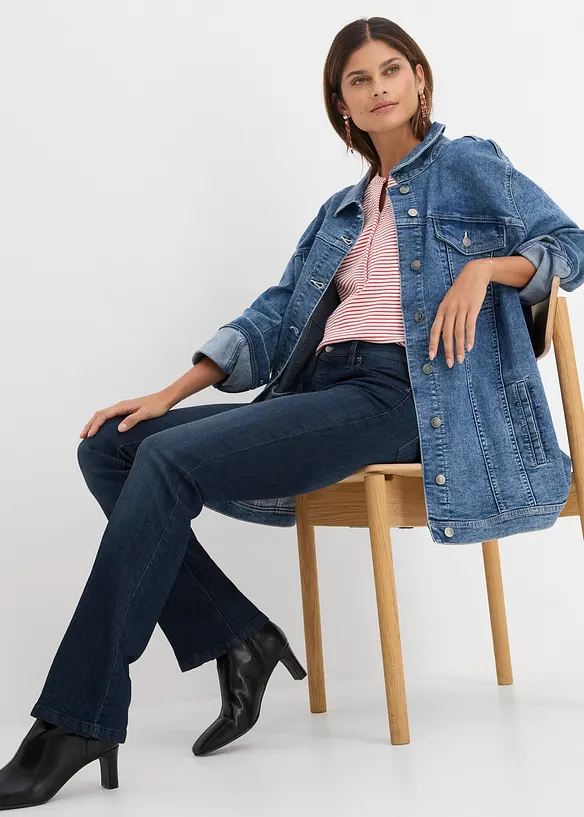 Jeans bootcut elasticizzati, vita media, bonprix