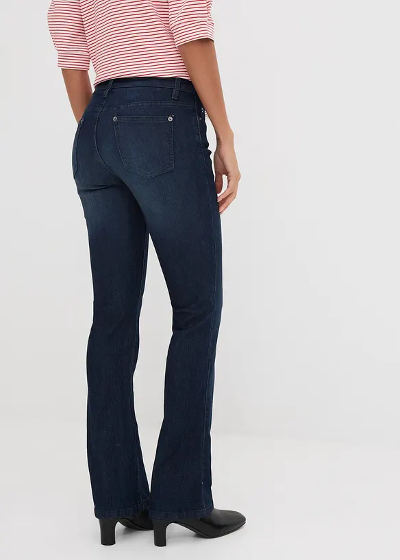 Jeans bootcut elasticizzati, vita media, bonprix