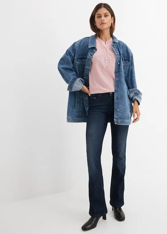 Jeans bootcut elasticizzati, vita media, bonprix