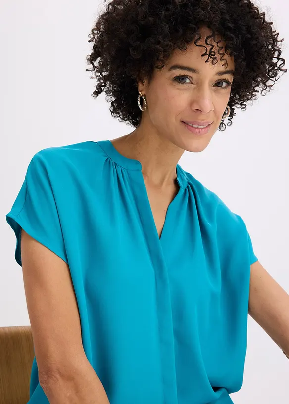 Camicetta a maniche corte con abbottonatura nascosta, bonprix