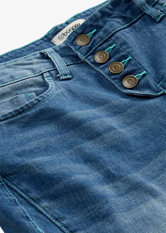 Jeans boyfriend elasticizzati, vita bassa, bonprix