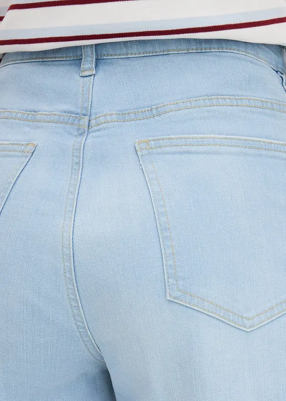 Jeans barrel shape in cotone biologico, vita alta, bonprix