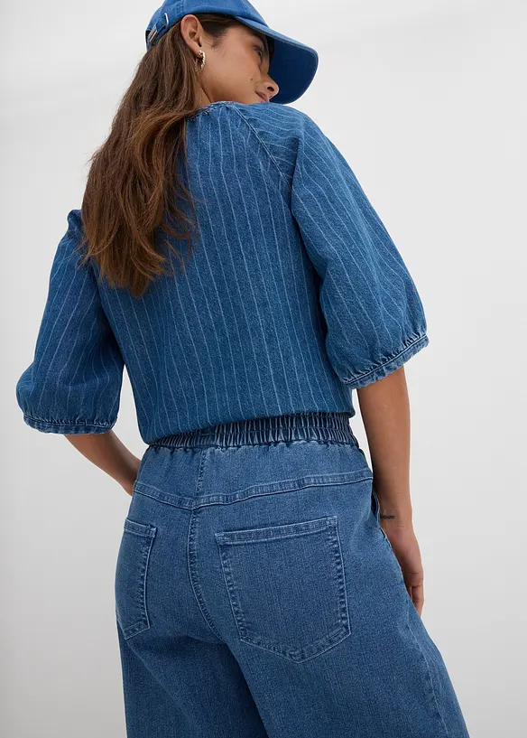 Mom jeans con cinta comoda, vita alta, bonprix