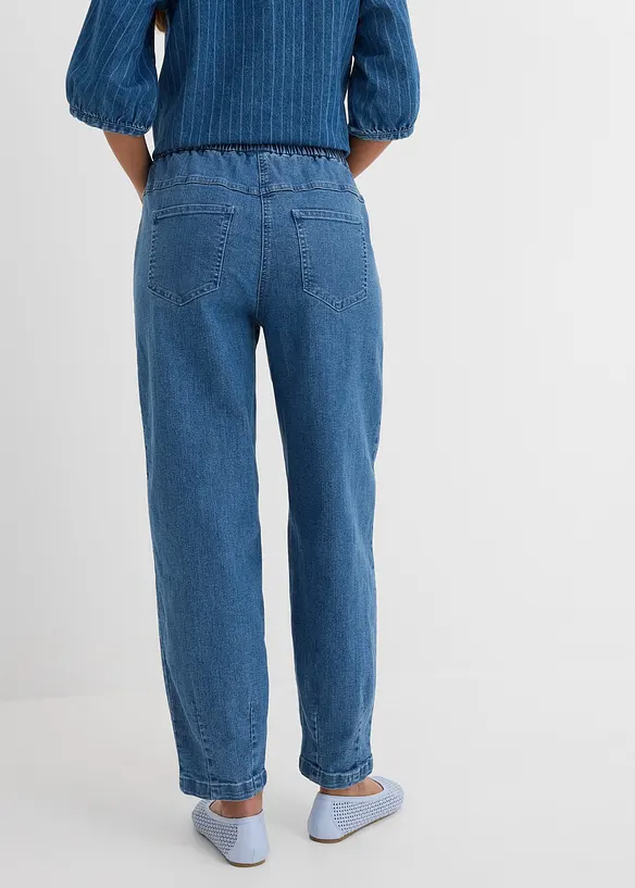 Mom jeans con cinta comoda, vita alta, bonprix