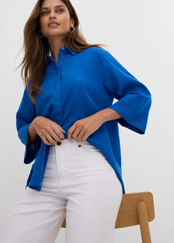 Jeans wide leg elasticizzati, vita media, bonprix