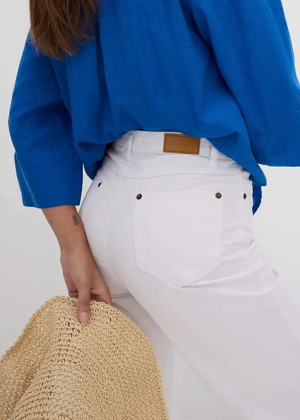 Jeans wide leg elasticizzati, vita media, bonprix