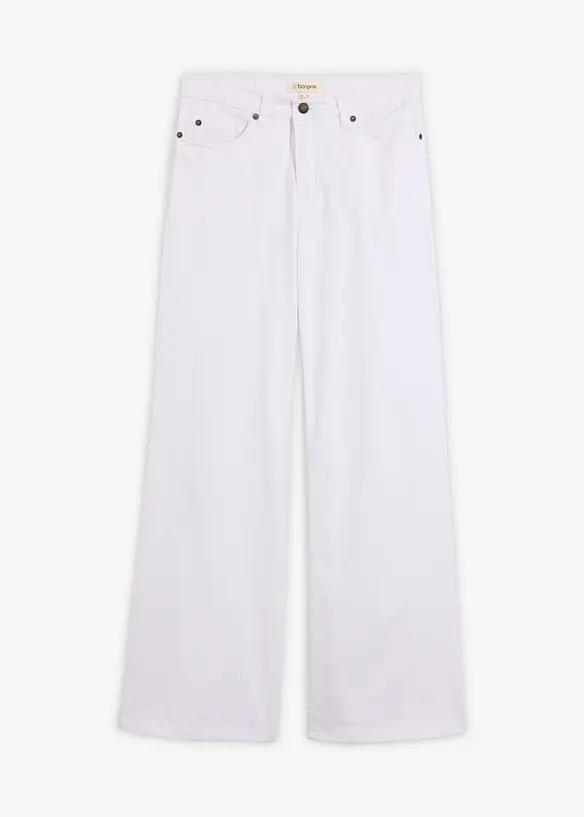 Jeans wide leg elasticizzati, vita media, bonprix