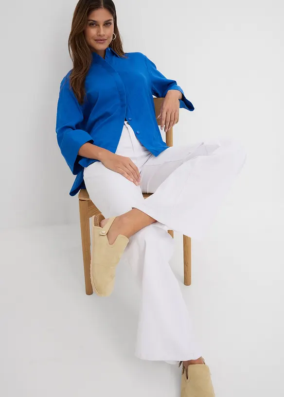 Jeans wide leg elasticizzati, vita media, bonprix