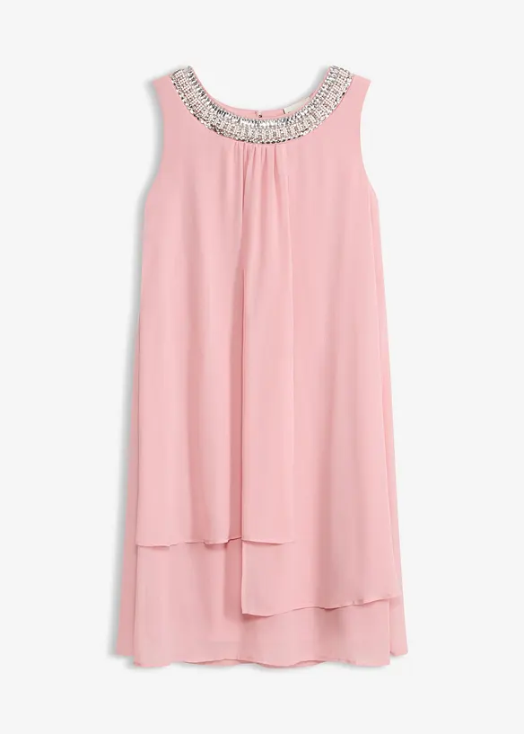 Abito in chiffon con applicazione di strass, bonprix