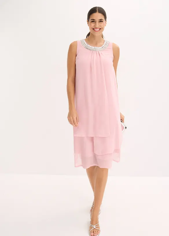 Abito in chiffon con applicazione di strass, bonprix