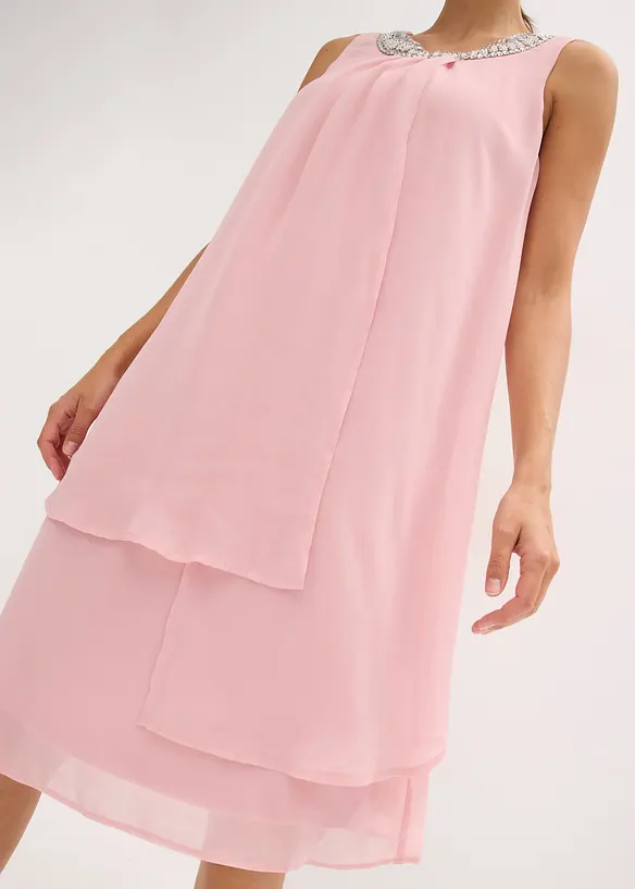 Abito in chiffon con applicazione di strass, bonprix