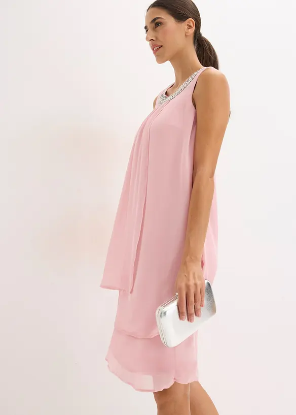 Abito in chiffon con applicazione di strass, bonprix