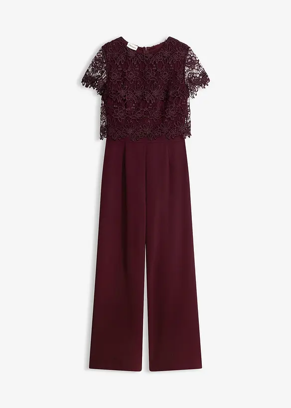 Tuta elegante effetto neoprene con pizzo, bonprix