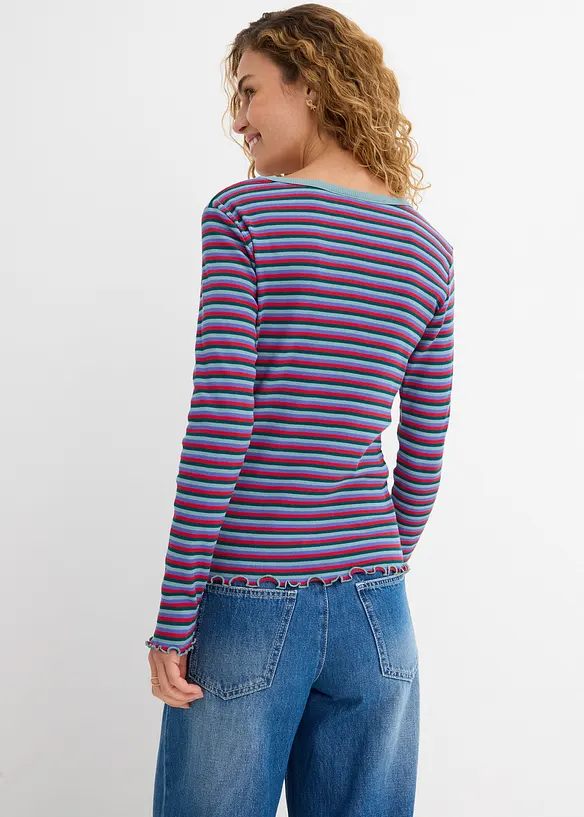 Maglia a costine a righe in cotone biologico, bonprix