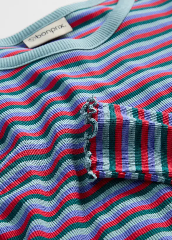 Maglia a costine a righe in cotone biologico, bonprix