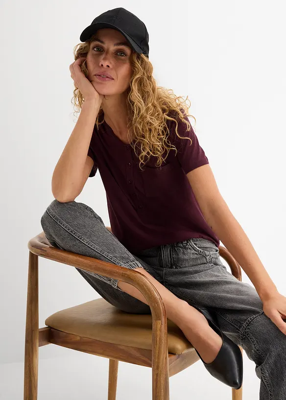 T-shirt con bottoni, bonprix