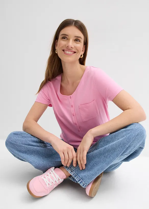 T-shirt con bottoni, bonprix