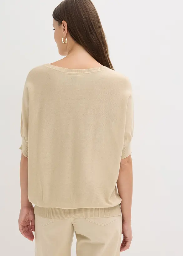 Maglione in filato fine di misto cotone, bonprix