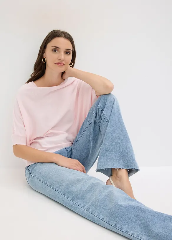 Maglione in filato fine di misto cotone, bonprix