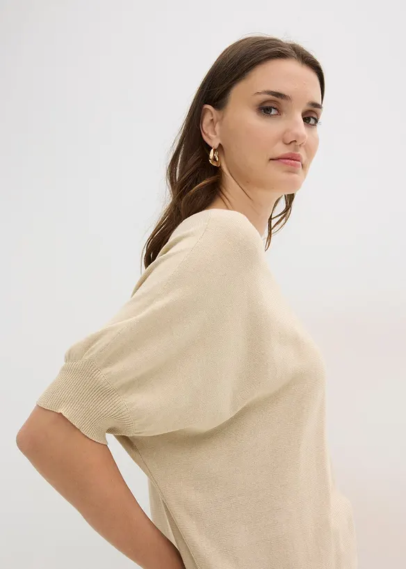 Maglione in filato fine di misto cotone, bonprix